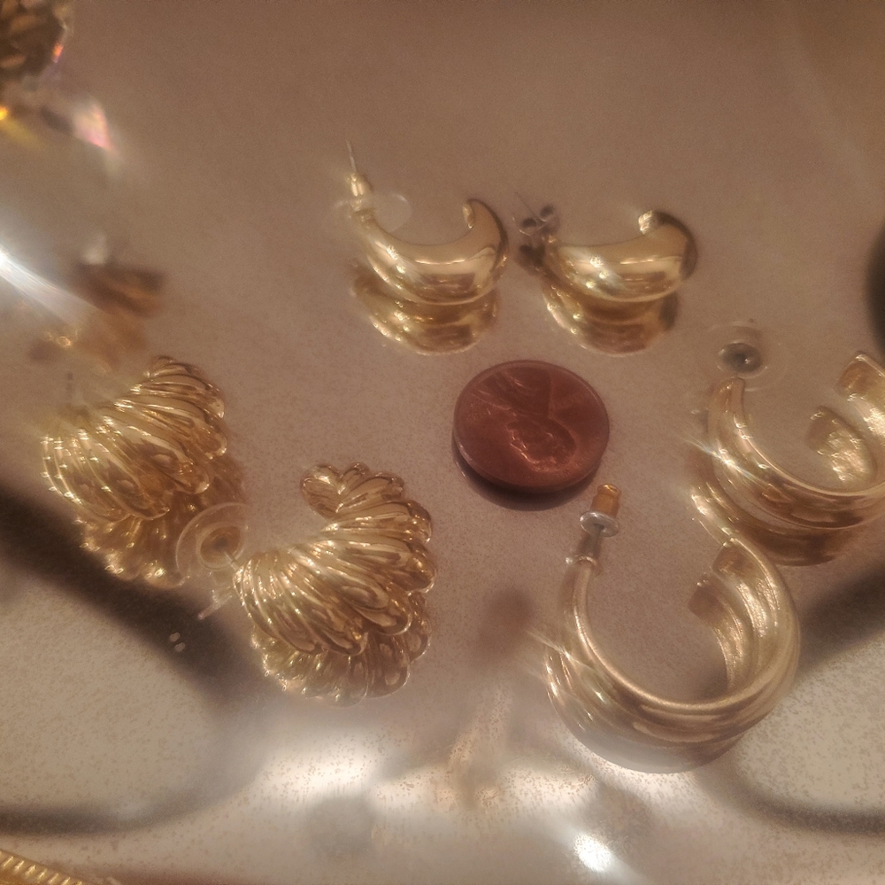 Bundle of gold hoops
